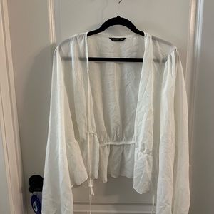 SHEIN white top blouse tie up